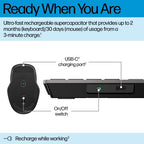 HP 725 Multi-Device Rechargeable Wireless Keyboard