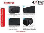 4XEM 4XRACK12UD rack cabinet 12U Wall mounted rack Black