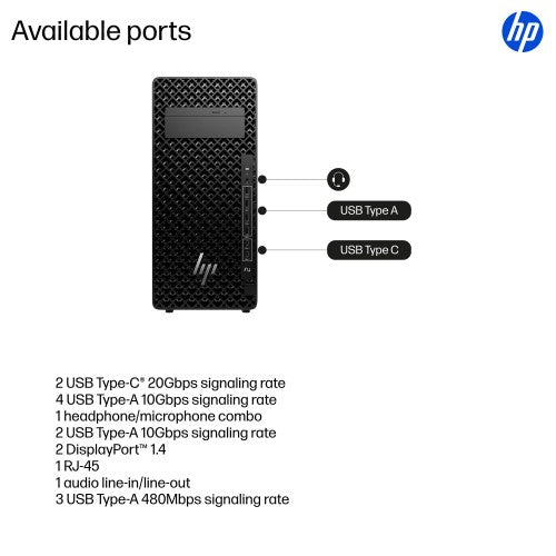 HP Z2 G1i Wolf Pro Security Edition Intel Core Ultra 5 245K 32 GB DDR5-SDRAM 1 TB SSD Windows 11 Pro Tower Workstation AI Workstation, AI PC Black