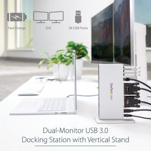 StarTech.com USB3SDOCKDD laptop dock/port replicator Wired USB 3.2 Gen 1 (3.1 Gen 1) Type-B Black, Silver