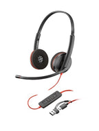 HP Poly Blackwire 3225 Stereo Headset +USB-C/A Adapter TAA