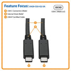 Tripp Lite U420-C03-G2-5A USB cable USB 3.2 Gen 2 (3.1 Gen 2) 35.8" (0.91 m) USB C 10 Gbit/s Black
