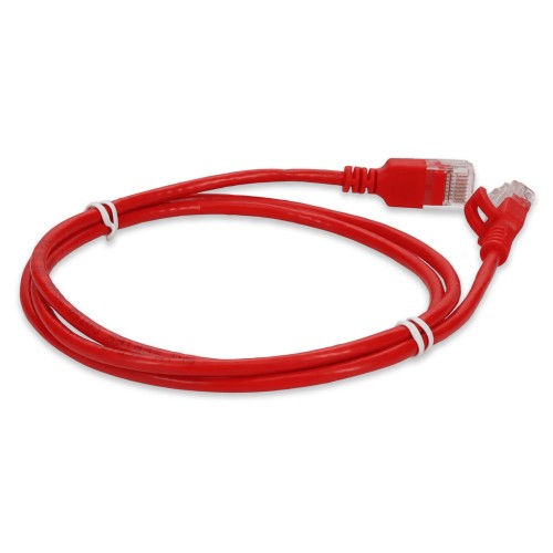 AddOn Networks ADD-1FSLCAT6A-RD networking cable Red 11.8" (0.3 m) Cat6a U/UTP (UTP) Round