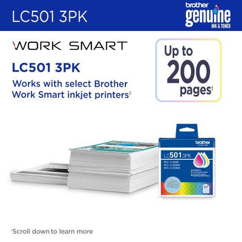 Brother LC5013PKS ink cartridge 3 pc(s) Original Standard Yield Cyan, Magenta, Yellow