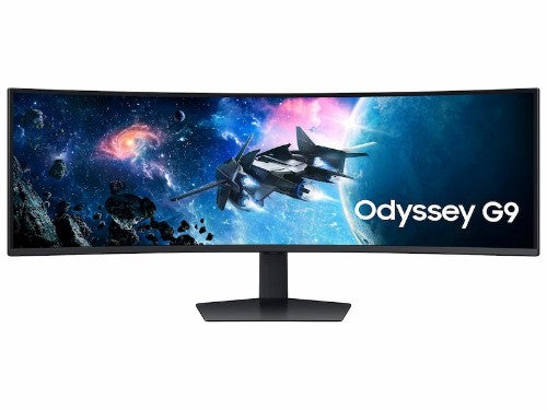 Samsung Odyssey S49CG954EN G9 G95C Gaming Monitor - Curved - 5120 x 1440 - 49Inch - 1Ms response time - 240 Hz refresh rate - 2500:1 - Mega DCR - 450Nits - 178/178 - 32:9 - DCI-P3 92% (CIE 1976) - HDR 1000 - DisplayPort 1.4,HDMI 2.1 - Black