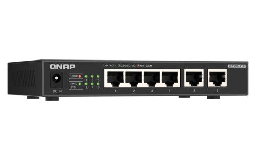 QNAP QSW-2104-2T-R2-US network switch Unmanaged 10G Ethernet (100/1000/10000) Desktop Black