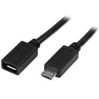 StarTech.com USBUBEXT50CM USB cable USB 2.0 19.7" (0.5 m) Micro-USB B Black