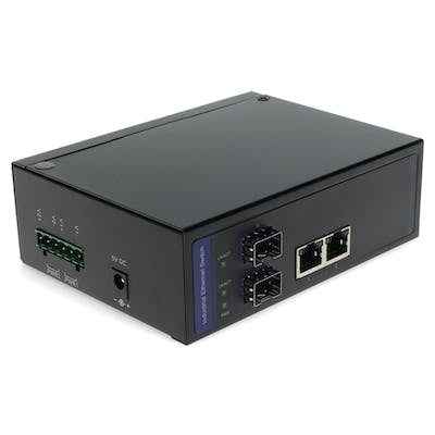 AddOn Networks ADD-GMC-2RJ2SFP-POE+ network media converter Internal 1000 Mbit/s Black