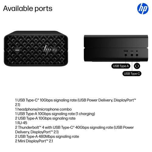 HP Z2 Mini G1a Wolf Pro Security Edition AMD Ryzen AI Max PRO PRO 385 32 GB LPDDR5x-SDRAM 1 TB SSD Windows 11 Pro Mini PC Workstation Black
