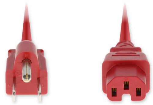 AddOn Networks ADD-N5152C15H14G6FRD power cable Red 70.9" (1.8 m) NEMA 5-15P C15 coupler