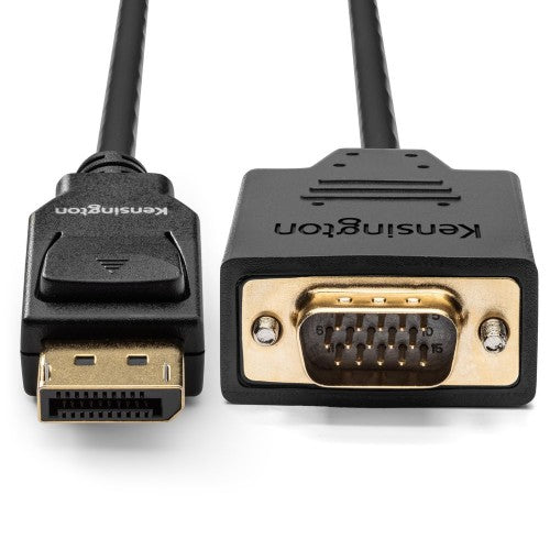 Kensington DisplayPort 1.2 (M) to VGA (M) Passive Unidirectional Cable, 6ft