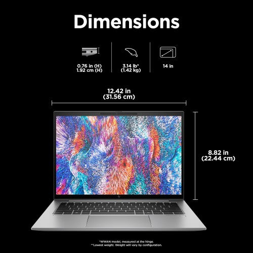 HP ZBook Firefly G11 Intel Core Ultra 7 165U Mobile workstation 14" WUXGA 32 GB DDR5-SDRAM 1 TB SSD Wi-Fi 6E (802.11ax) Windows 11 Pro Silver