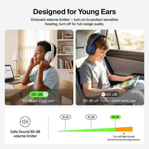 Belkin SoundForm Play ANC Headphones Wired & Wireless Head-band Calls/Music USB Type-C Bluetooth Gray