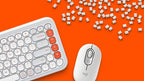 Logitech POP Icon Combo keyboard Mouse included Universal Bluetooth QWERTY English Orange, White