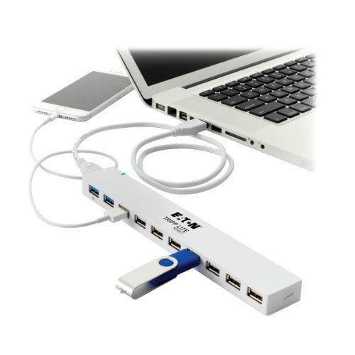 Tripp Lite U360-010C-2X3 interface hub USB 3.2 Gen 1 (3.1 Gen 1) Micro-B 5000 Mbit/s White
