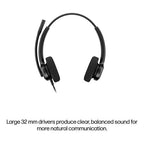 HP Poly Mission 425 Stereo USB Wired Headset Classic