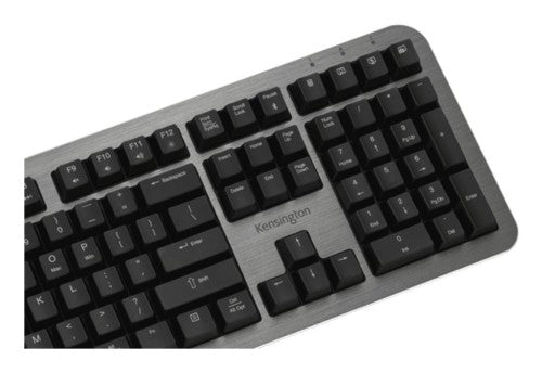 Kensington MK7500F QuietType Pro keyboard Home/Office USB + RF Wireless + Bluetooth QWERTY US English Aluminum, Black
