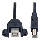 Tripp Lite U025-001-PM USB cable USB 2.0 11.8" (0.3 m) USB B 0.48 Gbit/s Black