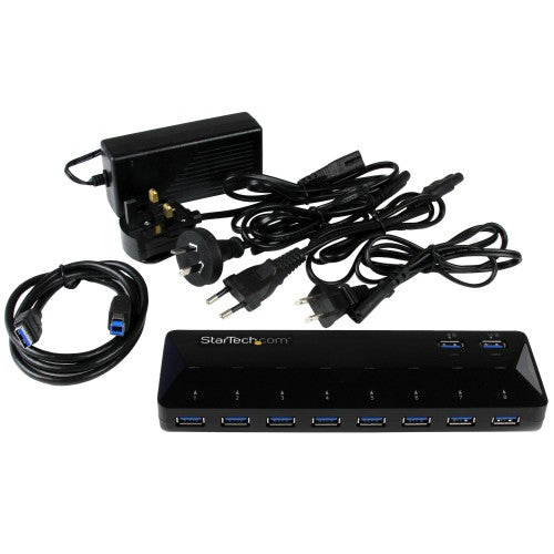 StarTech.com ST103008U2C interface hub USB 3.2 Gen 1 (3.1 Gen 1) Type-B 5000 Mbit/s Black