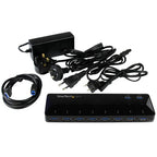 StarTech.com ST103008U2C interface hub USB 3.2 Gen 1 (3.1 Gen 1) Type-B 5000 Mbit/s Black