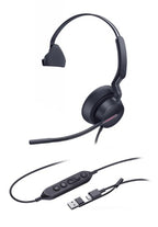 Yealink UH46 Mono Teams USB-C/A Headset Wired Head-band Office/Call center USB Type-C / USB Type-A Black
