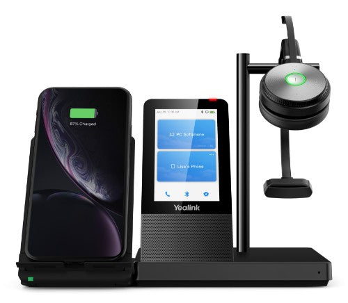 Yealink WH66 Mono UC Headset Wireless Head-band Office/Call center USB Type-A Bluetooth Charging stand Black