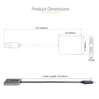 StarTech.com MST14DP122HD video cable adapter 11.8" (0.3 m) DisplayPort 2 x HDMI Black, Gray