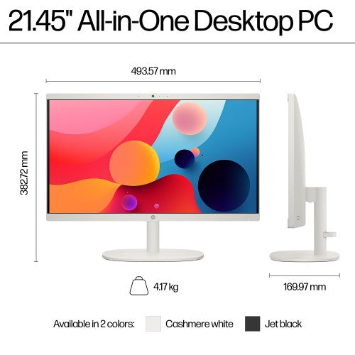 HP All-in-One Desktop 22-dg0440 N200 21.45" 1920 x 1080 pixels 8 GB DDR5-SDRAM White