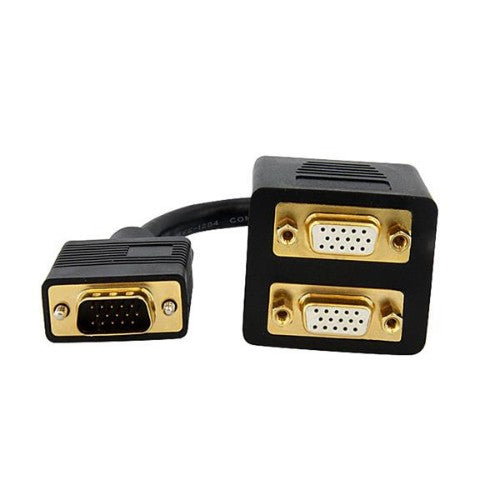 StarTech.com VGASPL1VV VGA cable 11.8" (0.3 m) VGA (D-Sub) 2 x VGA (D-Sub) Black