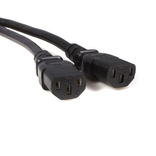 StarTech.com PXT100Y power cable Black 118.1" (3 m) C14 coupler 2 x C13 coupler