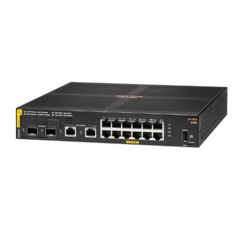 HPE Aruba Networking Aruba 6000 12G Class4 PoE 2G/2SFP 139W Managed L3 Gigabit Ethernet (10/100/1000) Power over Ethernet (PoE) 1U
