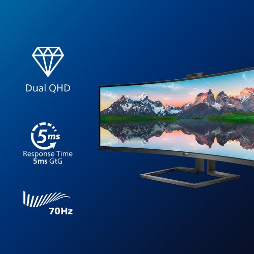 Philips P Line 499P9H/00 computer monitor 48.8" 5120 x 1440 pixels UltraWide Dual Quad HD LCD Black