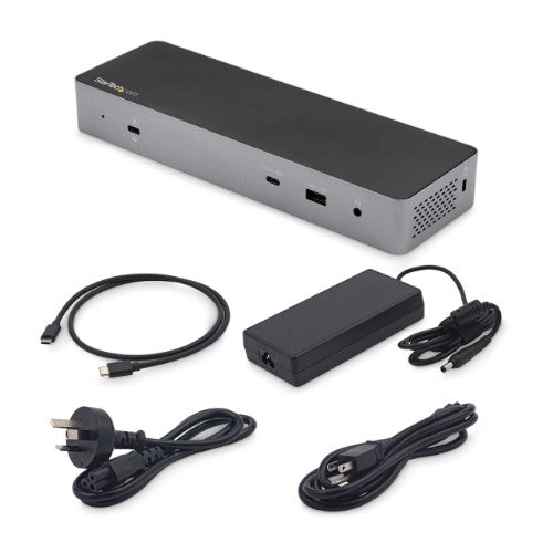 StarTech.com TB3CDK2DH laptop dock/port replicator Wired Thunderbolt 3 Black, Silver