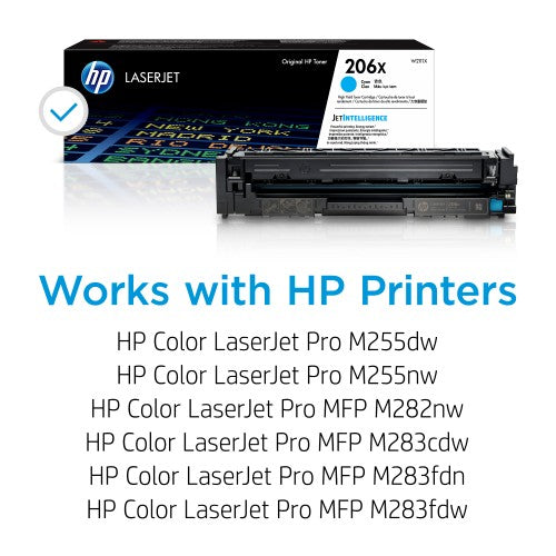 HP 206X High Yield Cyan Original LaserJet Toner Cartridge