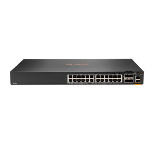 HPE Aruba Networking CX 6200F 24G Class4 PoE 4SFP+ 370W Managed L3 Gigabit Ethernet (10/100/1000) Power over Ethernet (PoE) 1U Black
