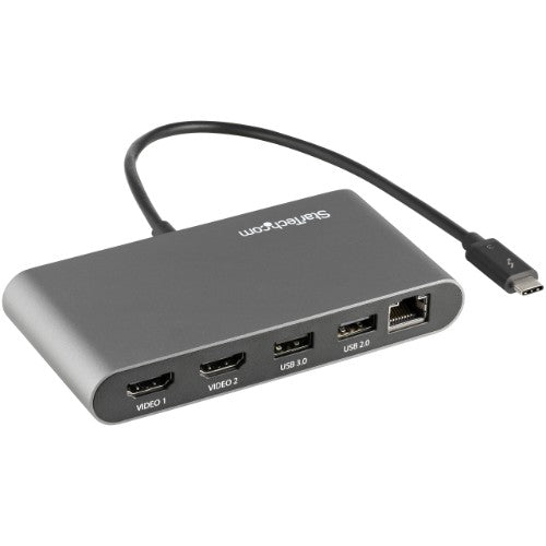 StarTech.com TB3DKM2HDL laptop dock/port replicator Wired Thunderbolt 3 Gray