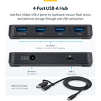 StarTech.com ST4300USB3V2-NA interface hub USB 3.2 Gen 1 (3.1 Gen 1) Type-C 5000 Mbit/s Black
