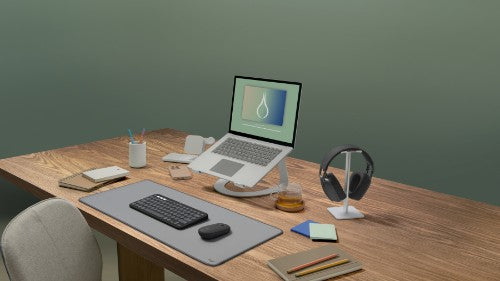 Logitech Pebble 2 Combo keyboard Mouse included Universal RF Wireless + Bluetooth QWERTY English Graphite