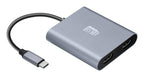 Adesso AUH-5020 video cable adapter 5.91" (0.15 m) USB Type-C 2 x HDMI Aluminum