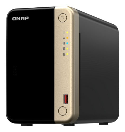 QNAP TS-264 NAS Tower Intel® Celeron® N5095 8 GB 0 TB QNAP Turbo System Black, Gold