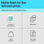 HP HeavyWeight Project Paper Matte 40 lb 8.5 x 11 in. (216 x 279 mm) 250 sheets