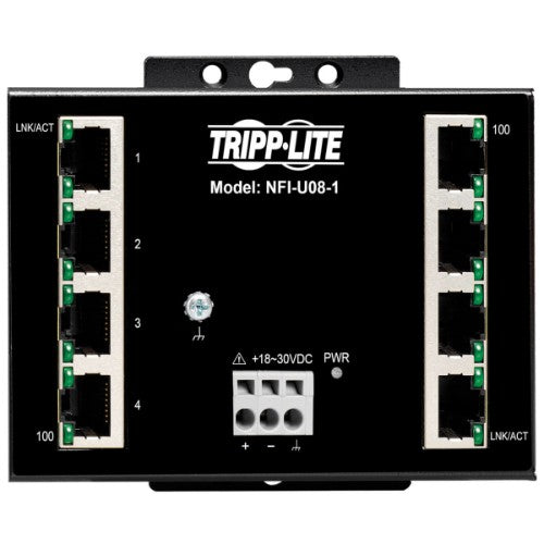 Tripp Lite NFI-U08-1 network switch Unmanaged Fast Ethernet (10/100) Black