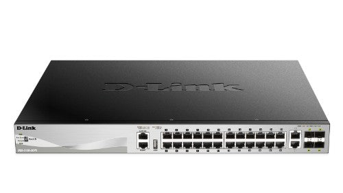 D-Link DGS-3130-30PS Managed L3 Gigabit Ethernet (10/100/1000) Power over Ethernet (PoE) Black, Gray