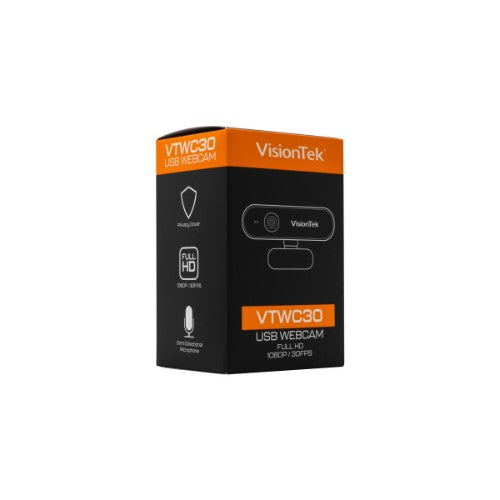 VisionTek VTWC30 webcam 2 MP 1920 x 1080 pixels USB 2.0 Black