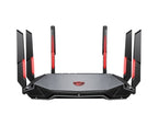 MSI RADIX AXE6600 WIFI 6E TRI-BAND wireless router Gigabit Ethernet Dual-band (2.4 GHz / 5 GHz) Black, Red