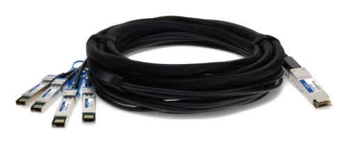 AddOn Networks ADD-QDESEX-PDAC5M InfiniBand/fibre optic cable 196.9" (5 m) QSFP+ 4x SFP+ DAC Black, Stainless steel