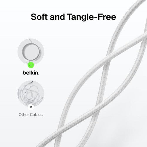 Belkin CAB022FQ1MWH USB cable USB 2.0 39.4" (1 m) USB A USB C White