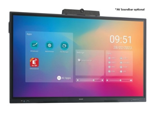 Sharp PN-LC752 Digital signage flat panel 75" LCD Wi-Fi 450 cd/m² 4K Ultra HD Black Touchscreen Built-in processor Android 11 16/7