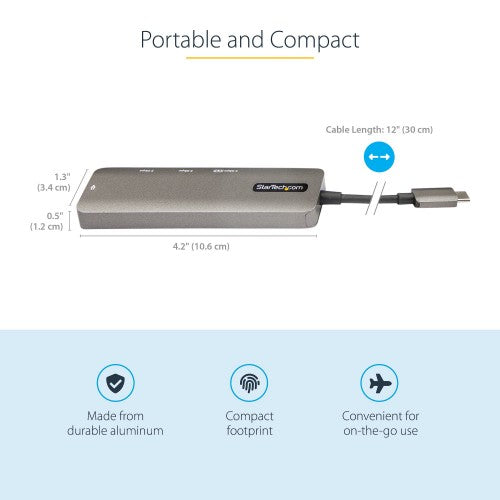 StarTech.com DKT30CHPD3 laptop dock/port replicator USB 3.2 Gen 1 (3.1 Gen 1) Type-C Black, Gray