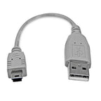 StarTech.com USB2HABM6IN USB cable USB 2.0 5.98" (0.152 m) USB A Mini-USB B 0.48 Gbit/s Gray